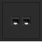 Розетка компьютерная двойная, механизм черный Soft ER152PC-B ARDERO (без рамки) 80749