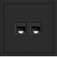 Розетка компьютерная двойная, механизм черный Soft ER152PC-B ARDERO (без рамки) 80749