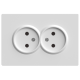 Розетка двойная без заземления белый 16А Soft ER112-W ARDERO 80719