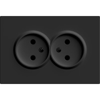 Розетка двойная без заземления черный 16А Soft ER112-B ARDERO 80745