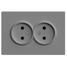 Розетка двойная без заземления серый 16А Soft ER112-G ARDERO 80771