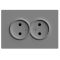 Розетка двойная без заземления серый 16А Soft ER112-G ARDERO 80771