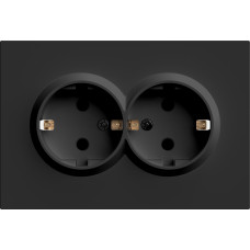 Розетка двойная с заземлением черный 16А Soft ER122-B ARDERO (без рамки) 80746