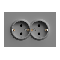 Розетка двойная с заземлением серый 16А Soft ER122-G ARDERO (без рамки) 80772