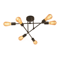 Люстра лофт VELMAX V-CL-LINE3-BL, max 60W*6, E27, черная 23-12-24