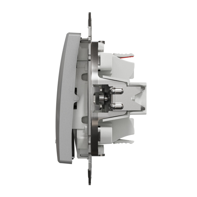 Переключатель одноклавишный с подсветкой алюминий Sedna Design & Element Schneider Electric SDD113106L