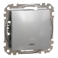 Переключатель одноклавишный с подсветкой алюминий Sedna Design & Element Schneider Electric SDD113106L