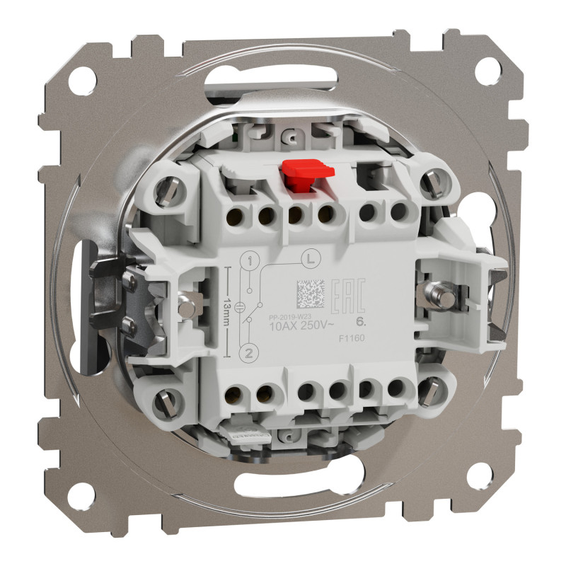 Переключатель одноклавишный с подсветкой алюминий Sedna Design & Element Schneider Electric SDD113106L