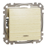 Переключатель одноклавишный с подсветкой береза Sedna Design & Element Schneider Electric SDD180106L