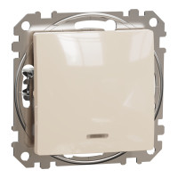 Перемикач одноклавішний з підсвіткою бежевий Sedna Design & Element Schneider Electric SDD112106L