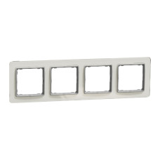 Рамка 4-х постовая белое стекло Sedna Elements Schneider Electric SDD360804