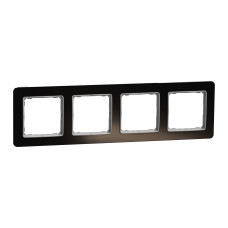 Рамка 4-х постовое черное стекло Sedna Elements Schneider Electric SDD361804