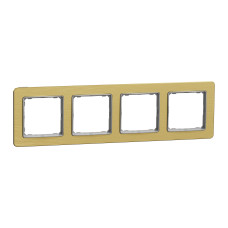 Рамка 4-х постовая матовое золото Sedna Elements Schneider Electric SDD371804