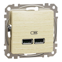 Розетка USB тип A+A 2,1A береза Sedna Design Schneider Electric SDD180401