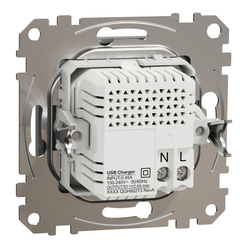 Розетка USB тип A+C 2,4A алюминий Sedna Design Schneider Electric SDD113402