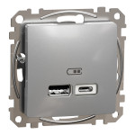Розетка USB тип A+C 2,4A алюминий Sedna Design Schneider Electric SDD113402