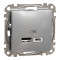 Розетка USB тип A+C 2,4A алюминий Sedna Design Schneider Electric SDD113402