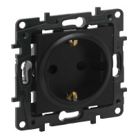 Розетка Niloe Step черная 1-я с заземлением Legrand ( 863521 )