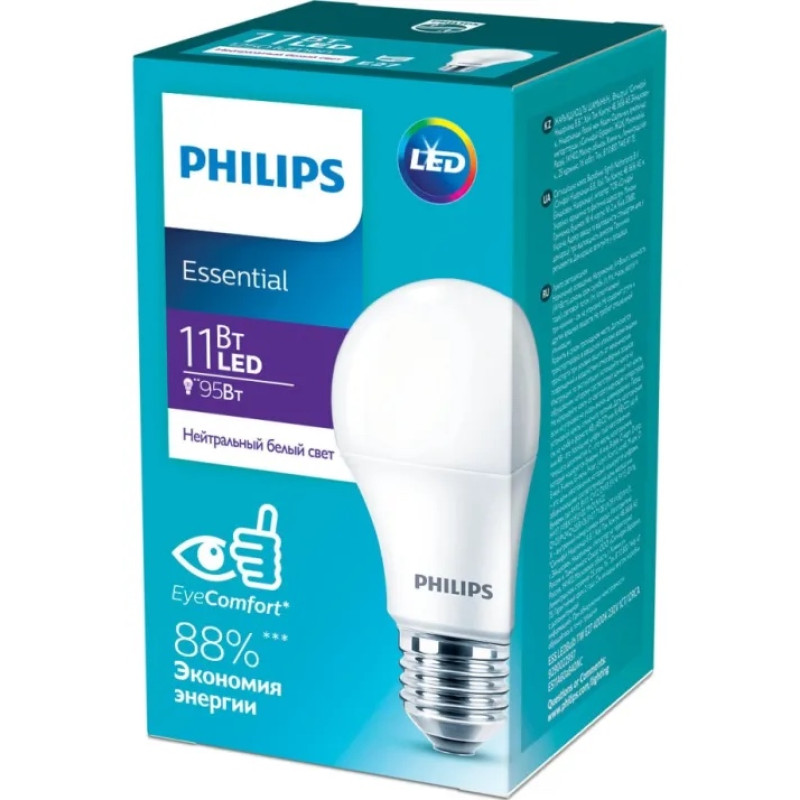 Светодиодная лампа LED 11W 4000K 1250Lm E27 230V A60 ESS LEDBulb "PHILIPS"