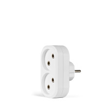 Сетевой разветвитель без заземления 2 гнезда белый TITANUM STANDARD (ТF-MR210-W)