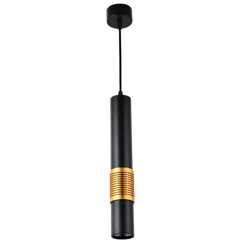 Підвісна люстра Sirius з циліндричним плафоном під лампу MR16 чорна/золота IP20 RT536 BK+GD 