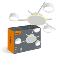 Светильник спот VIDEX под лампу 3xGX53 накладной с подсветкой белый VL-SPF20B-WB