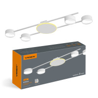 Светильник спот VIDEX под лампу 4xGX53 накладной с подсветкой белый VL-SPF21B-WB