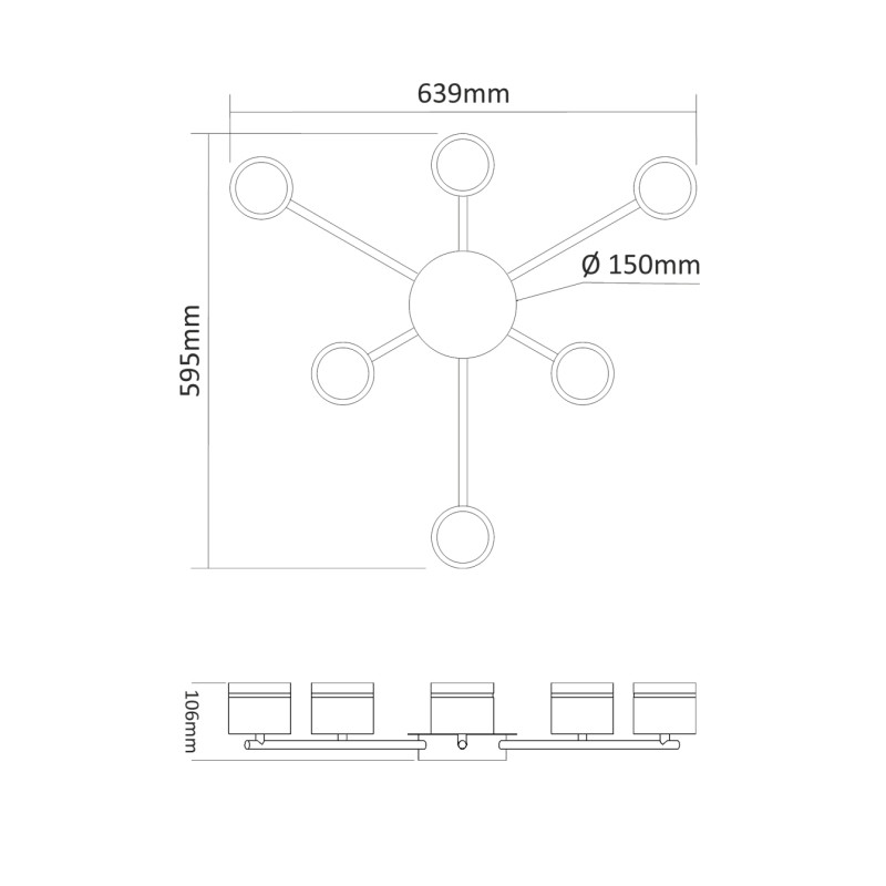 Светильник спот VIDEX под лампу 6xGX53 накладной белый VL-SPF21B-WP