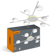 Светильник спот VIDEX под лампу 6xGX53 накладной с подсветкой белый VL-SPF22B-WB