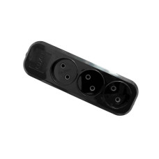 Колодка Luxel 3 розетки без заземления (7521) Черная