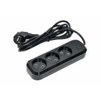 Сетевой удлинитель Luxel 3 розетки 3М (7523) Черный