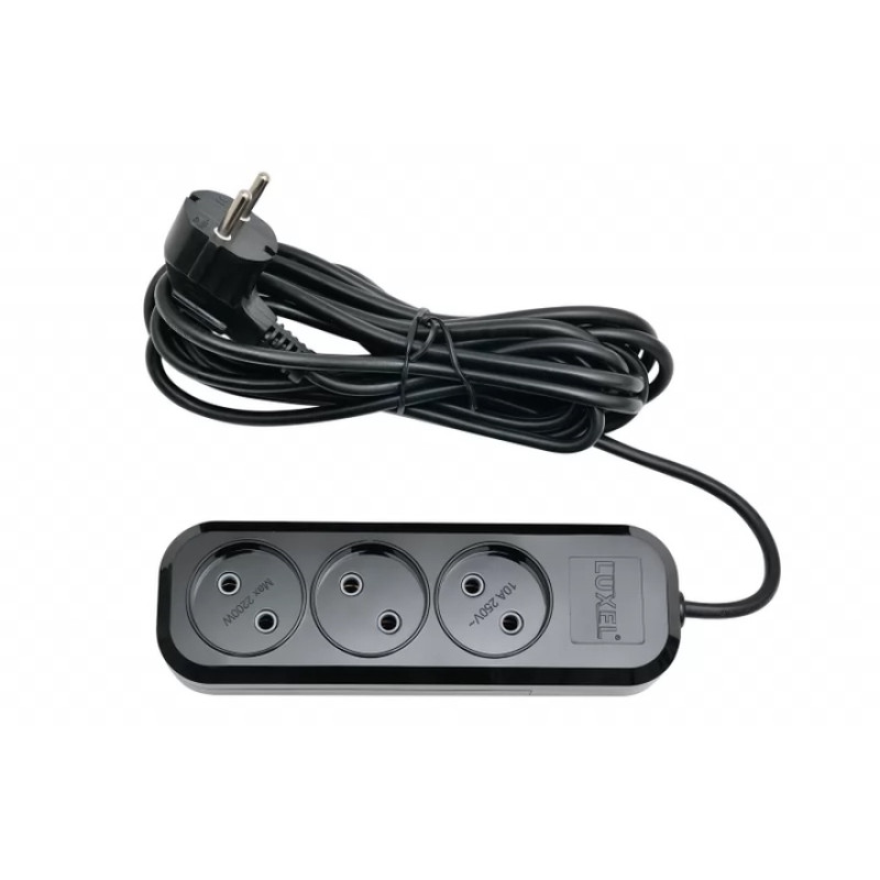 Сетевой удлинитель Luxel 3 розетки 5М (7525) Черный