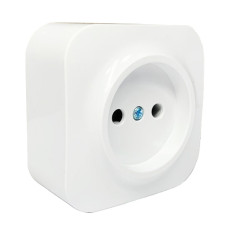 Розетка 1-на накладная AWM DARA белая IP20