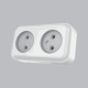Розетка 2-я из ж/к накладная AWM TIMA белая IP20