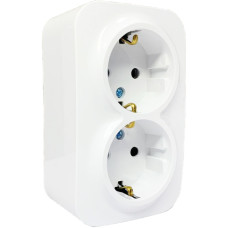 Розетка 2-я из/зк накладная AWM DARA белая IP20