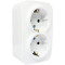 Розетка 2-я из/зк накладная AWM DARA белая IP20