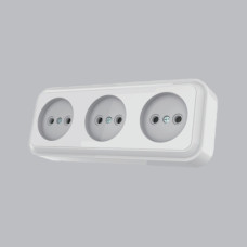 Розетка 3-х накладная AWM TIMA белая IP20
