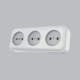 Розетка 3-х накладная AWM TIMA белая IP20
