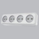Розетка 4-х накладная AWM TIMA белая IP20