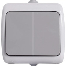 Выключатель 2-кл. накладной AWM AQUA серый IP54