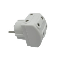 Разветвитель ERKA 2005, (Переходник) 10-16A, без ж/к, 5 гнезд, белый