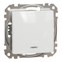Одноклавишный перекрестный переключатель с подсветкой Sedna Design белый Schneider Electric SDD111107L