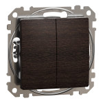 Переключатель двухклавишный проходной 10А-250В Венге Sedna Design Schneider Electric SDD181108