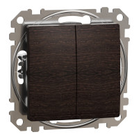 Переключатель двухклавишный проходной 10А-250В Венге Sedna Design Schneider Electric SDD181108