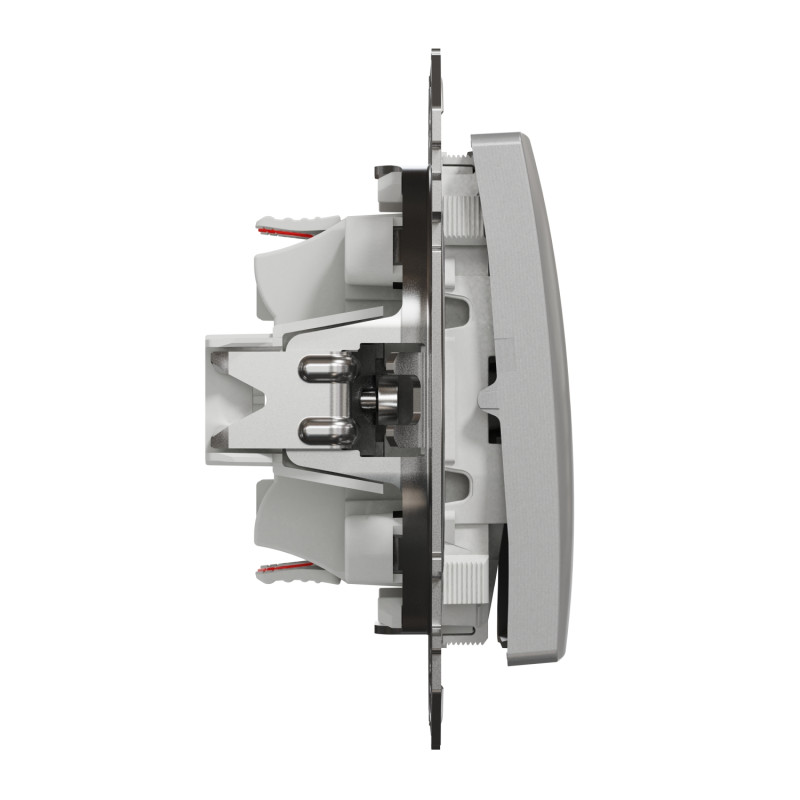 Переключатель двухклавишный алюминий Sedna Design Schneider Electric SDD113108