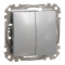 Переключатель двухклавишный алюминий Sedna Design Schneider Electric SDD113108