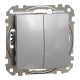 Переключатель двухклавишный алюминий Sedna Design Schneider Electric SDD113108