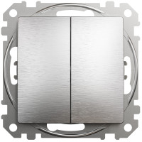 Переключатель двухклавишный матовый алюминий Sedna Design & Elements Schneider Electric SDD170108