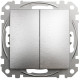 Переключатель двухклавишный матовый алюминий Sedna Design & Elements Schneider Electric SDD170108