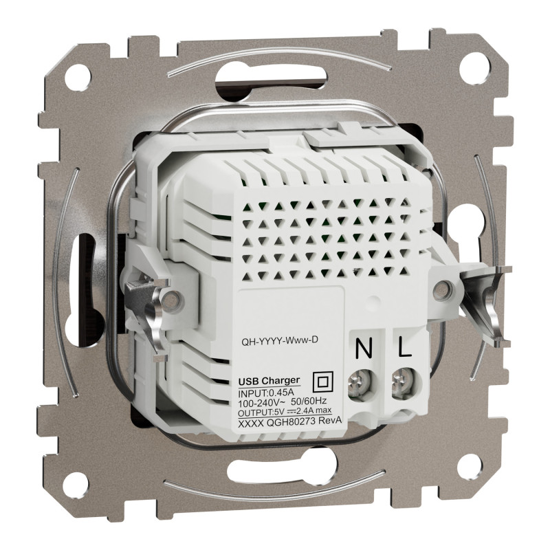 Розетка двойная USB типа А+С венге Sedna Design & Elements Schneider Electric SDD181402